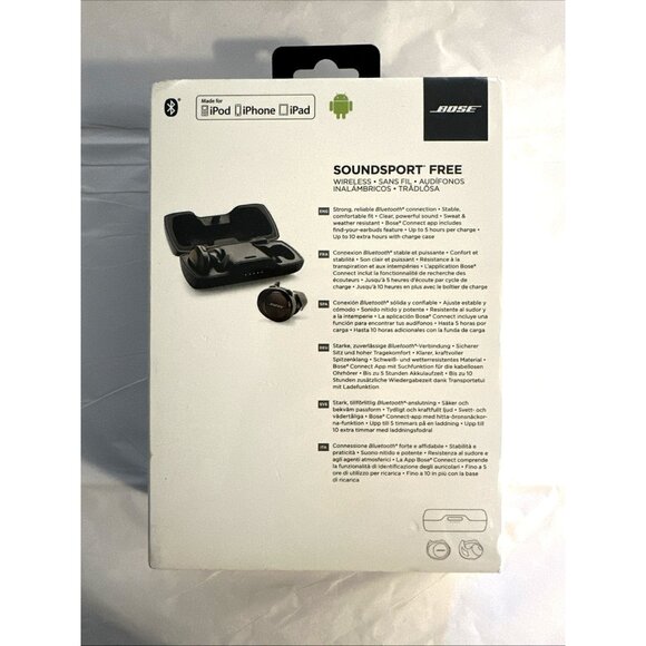 Bose SoundSport Free Wireless Headphones In Ear Earbuds Sports Black NEW SEALED - Picture 2 of 10